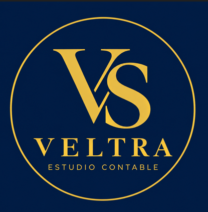 Logo VS de Veltra Estudio Contable, en azul marino y dorado